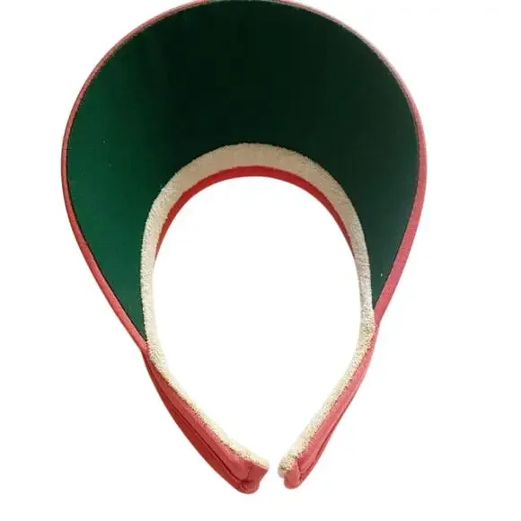 Vintage Country Club Visor Pink Cotton Headband Style Wykagyl NY Retro Golf Wear - Picture 4 of 4